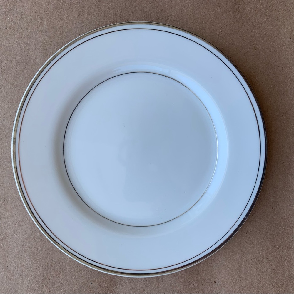 Vintage Simplicity Fine China Plate White/Silver
